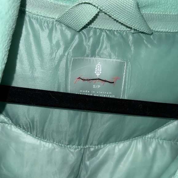 Free People coat Patricia poncho hoodie snap jacket sides NWT small green mist - Picture 10 of 16